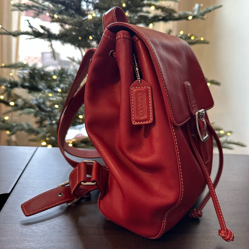 Beautiful Red Coach Backpack π - Picture 8 of 10